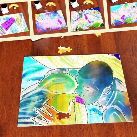 Jigsaw Puzzle With Erotic Drawing Of Sex Scene With Naked Man Rainbow Collection Designs