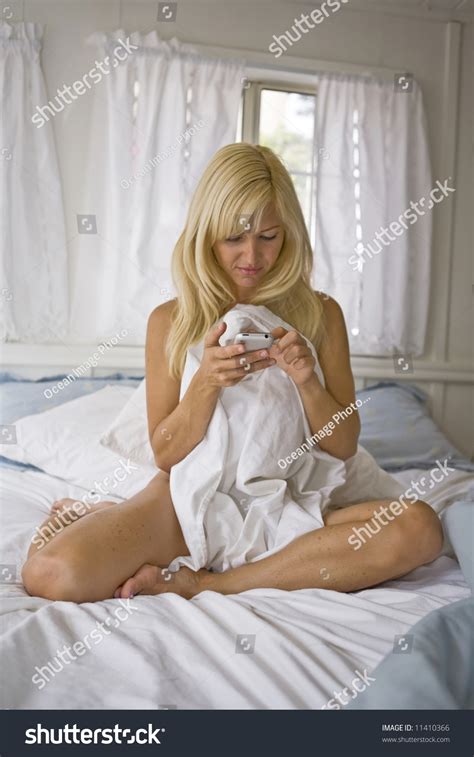 Beautiful Nude Blond Woman Using Her Stock Photo Shutterstock