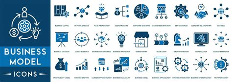 negocio modelo concepto íconos vector con de calidad actuación crm