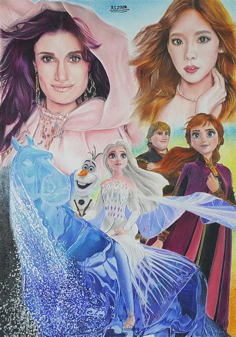 Artstation Frozen 2 X Taeyeon Colour Pencil Drawing Artwork