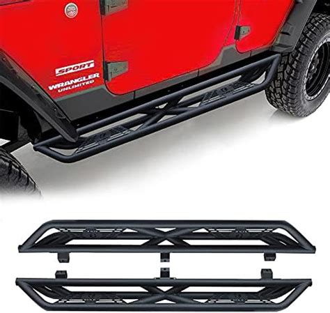 Ronghui JL New Textured Black Steel Side Steps Running Boards Nerf Bar