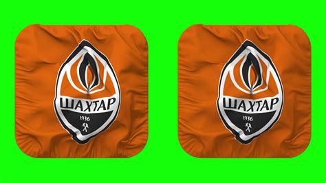 Football Club Shakhtar Donetsk Flag In Squire Shape Isolated With Plain