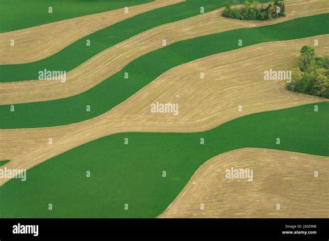 Aerial View Of Pattern Of Farm Field Stock Photo Alamy
