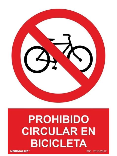 Señal Aluminio Prohibido circular en bicicleta NMZ Normaluz