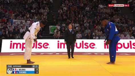 Judo Paris Grand Slam Battue aux repêchages par Malonga Tcheuméo