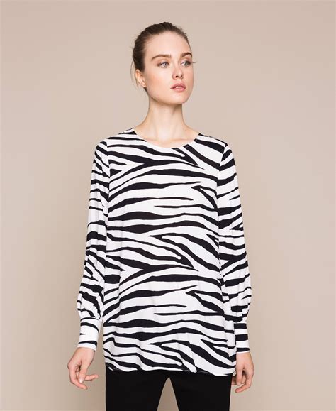 Animal Print Blouse Woman Black Twinset Milano