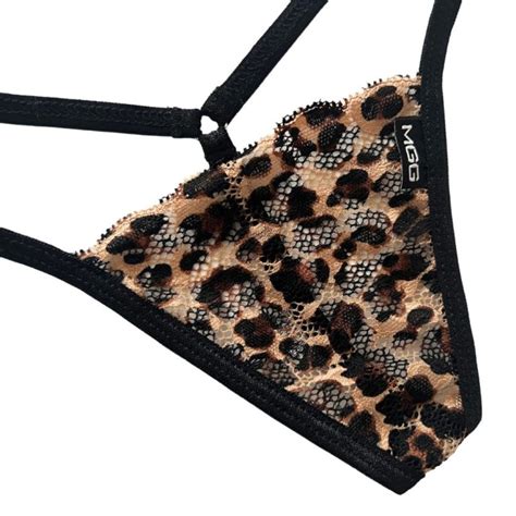 Leopard Print Lace G String Lingerie Micro Gigi