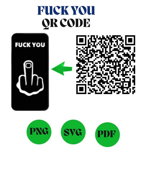 Middle Finger Qr Code Funny Svg Fuck You Qr Code Printable Design