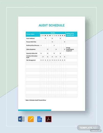 Free 11 Audit Schedule Samples And Templates In Pdf Ms Word Excel