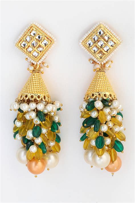 Buy Gold Plated Kundan Stone Danglers By Dugran By Dugristyle Online At