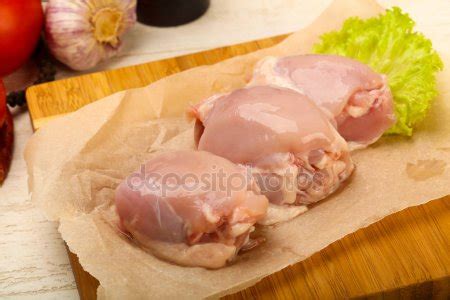 Boneless Raw Chicken Thighs Ready For Cooking Stock Image Everypixel