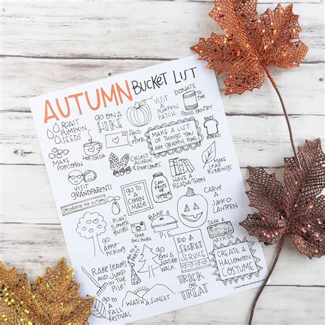 Fall Bucket List Printable