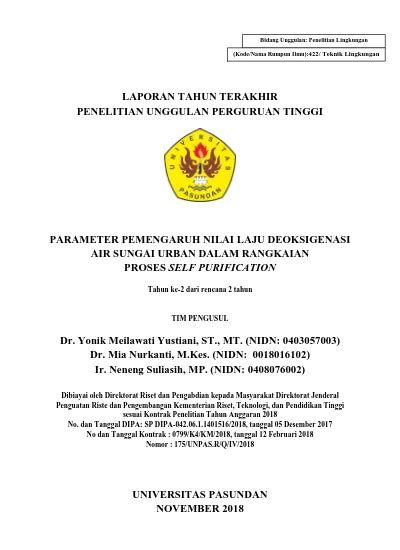 Laporan Tahun Terakhir Penelitian Unggulan Perguruan Tinggi