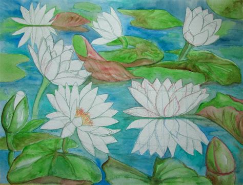 Watercolor Lily Pads at PaintingValley.com | Explore collection of Watercolor Lily Pads