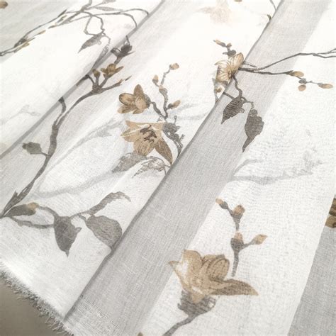 Тюль под лен Фиона цветы коричневый - купить в Киеве на Интернет ...