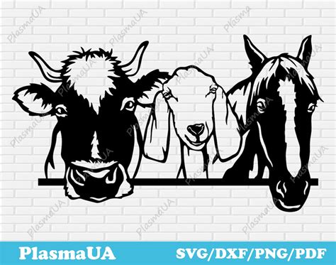 Peeking Animals Svg For Cricut Farm Animals Dxf Files For Laser Cut