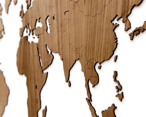 Wooden World Map by MiMI Innovations | DIY | Sustainable Walnut