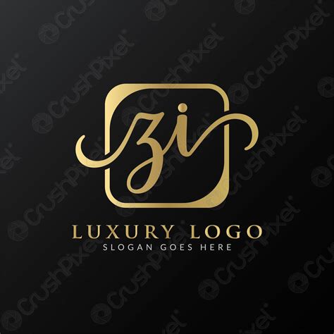 zi logo design vector template initial luxury letter zi vector stock
