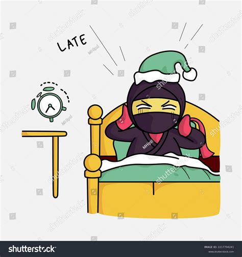 Cute Ninja School Activity Subject School Stock Vector Royalty Free