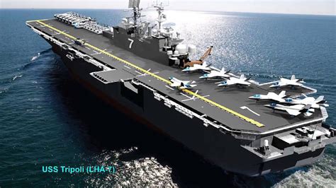 Uss Tripoli Lha 7 America Class Amphibious Assault Ship Us Navy Aircraft Carrier Navy Ships