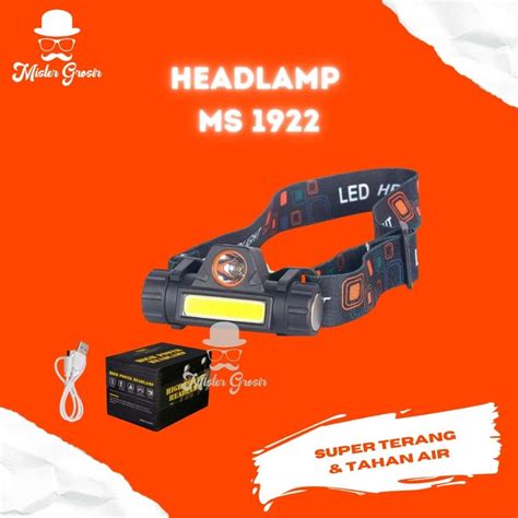 Jual Senter Kepala Headlamp Mitsuyama Ms Usb Charge Mode Jauh