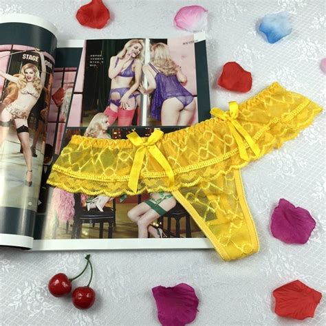 Lingerie Tempting Lace Lovely Female Bikini Panty Thongs China Women Online Underwear And Hot