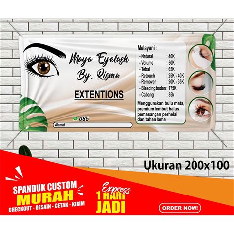 Jual Banner Eyelash Spanduk Eyelash 200x100cm Banner Eyelash