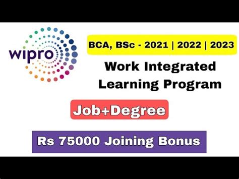 Wipro Work Integrated Learning Program WILP 2023 Job Degree