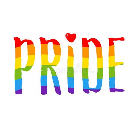 Pride Word Rainbow Gay Lgbt Lesbian Symbol Vector Sign Isolated On White Stock Vector