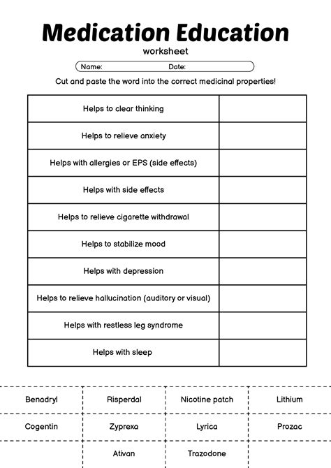 17 Free Printable Drug Worksheets Free Pdf At