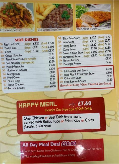 Menu At Fei Wong Fast Food Greenock