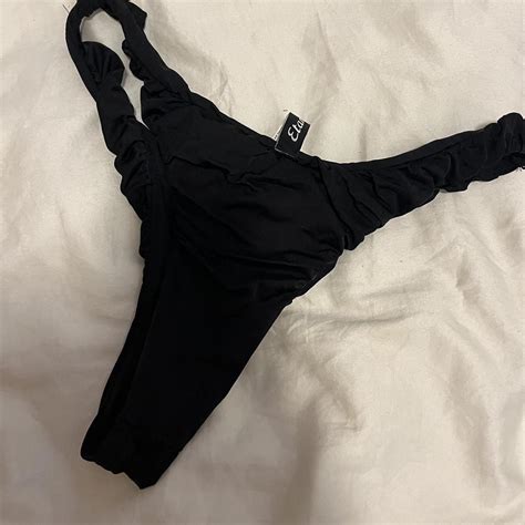 Black Thong Bikini Bottoms Worn Once From A Depop