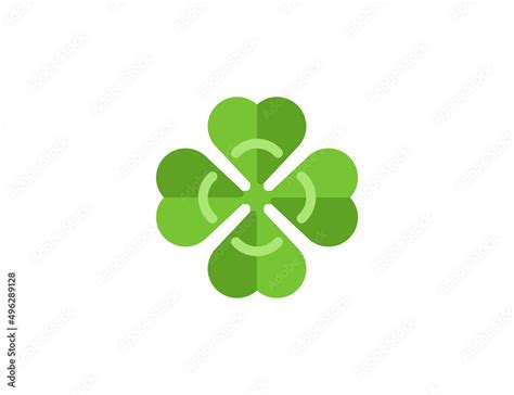 Lucky Clover Vector Flat Emoticon Isolated Four Leaf Clover Emoji