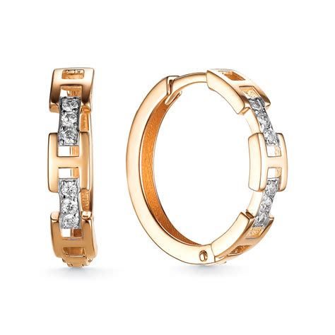 Золотые серьги DIAMANT-ONLINE с фианитом 585 пробы - купить с доставкой ...