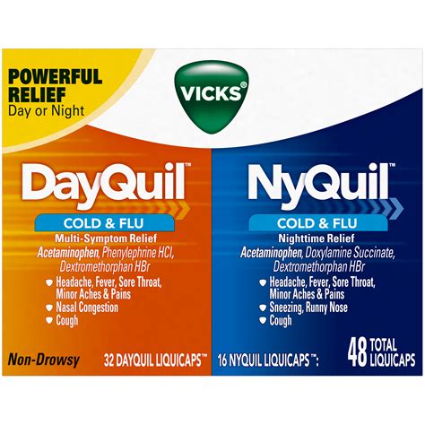 Dayquil And Nyquil Cold And Flu Liquicaps Combo Pack