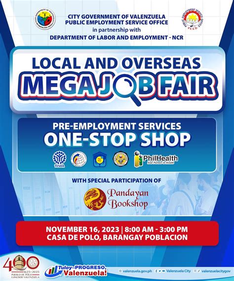 Daan Daang Trabaho Alok Sa Mega Job Fair Ng Valenzuela Lgu Sa Nov 16