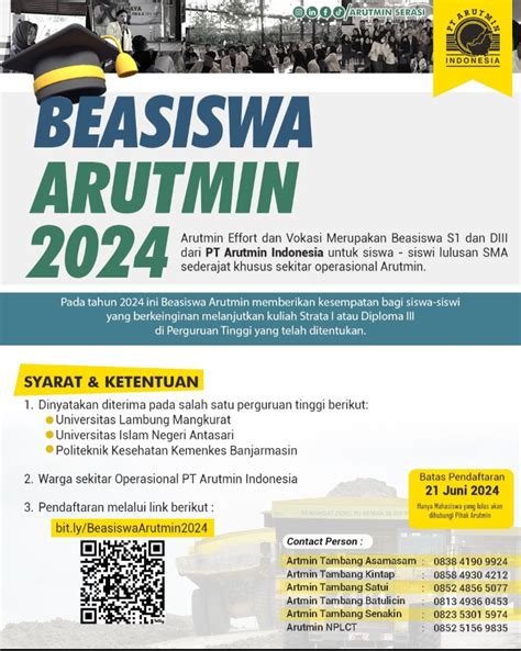 Peluang Emas Dari Pt Arutmin Indonesia Beasiswa Arutmin 2024