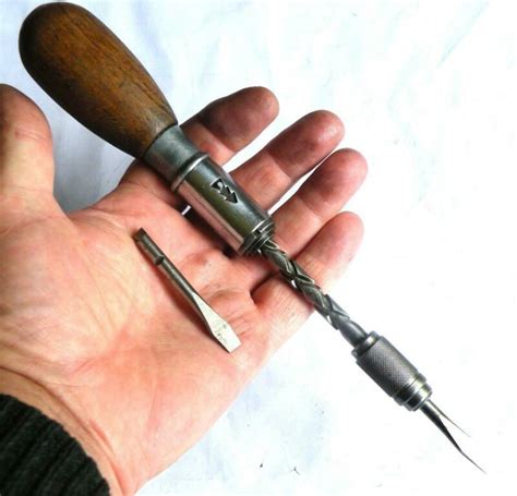 Vintage Stanley Yankee H Small Spiral Ratchet Screwdriver Antique