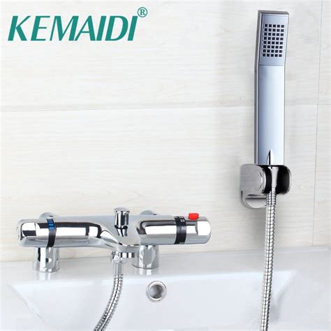 KEMAIDI Bathroom Faucet Chrome Polished Shower Set Hot Cold Mixers Taps Wall Mounted Rainfall