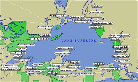 Map Of Lake Superior Waterfalls