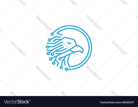 Eagle Technology Logo Design Hi Tech Eagle Logo Vector Image