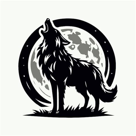 Howling Wolf Silhouette Wolf Svg Wolf Clipart Wolf Vector Illustratie Cartoon Stijl Premium Ai