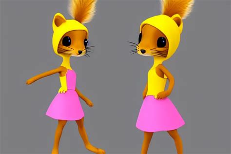 Female Marten Character Initial Pose Wearing Stable Diffusion