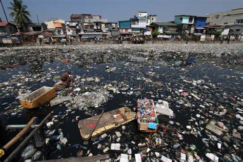 Water Pollution Sea Of Garbage In Tondo Philippines Editorial Photo