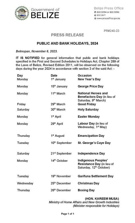 Public And Bank Holidays