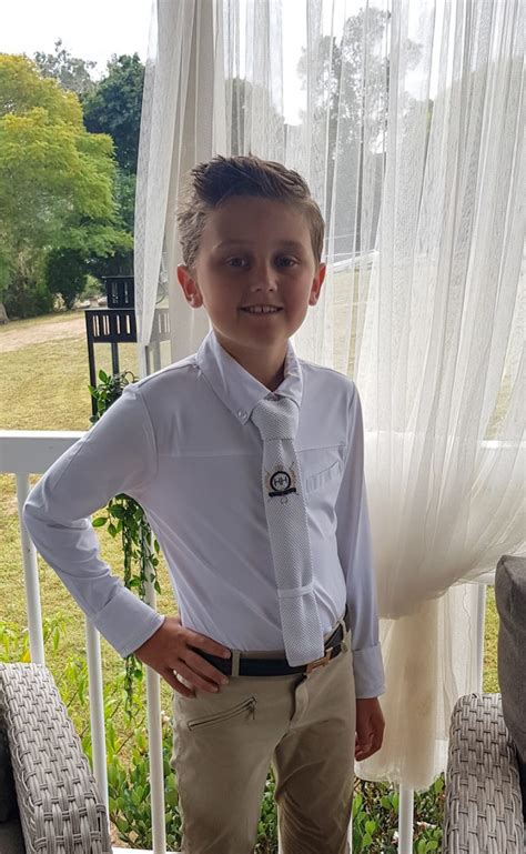 Kids White Long Sleeve Show Shirt