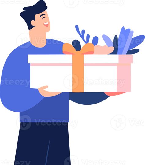 Hand Drawn Man With T In The Concept Of T Giving In Flat Style