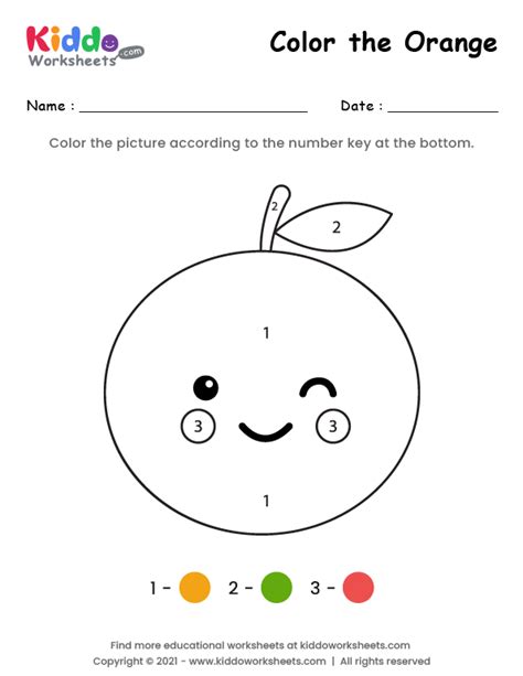 Free Printable Color the Orange Worksheet - kiddoworksheets