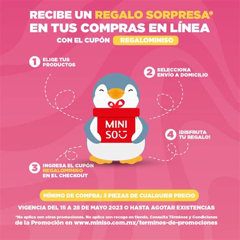 Cupón Miniso Recibe un regalo sorpresa en tus compras de la tienda en