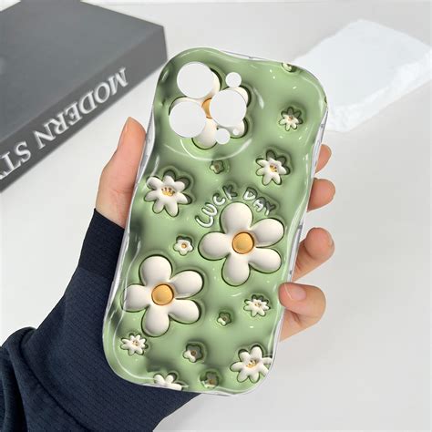 Jizetin For Infinix Hot 50 4G Hot 50 Pro 4G Back Cover Creative Cute Flowers Cream Wavy Edge